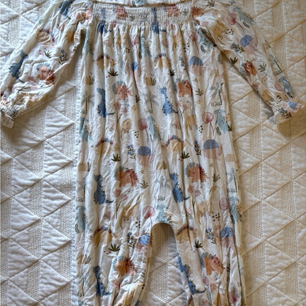 Angel Dear Multicolor Dinosaur Print One Piece